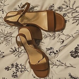 Tan platform heels